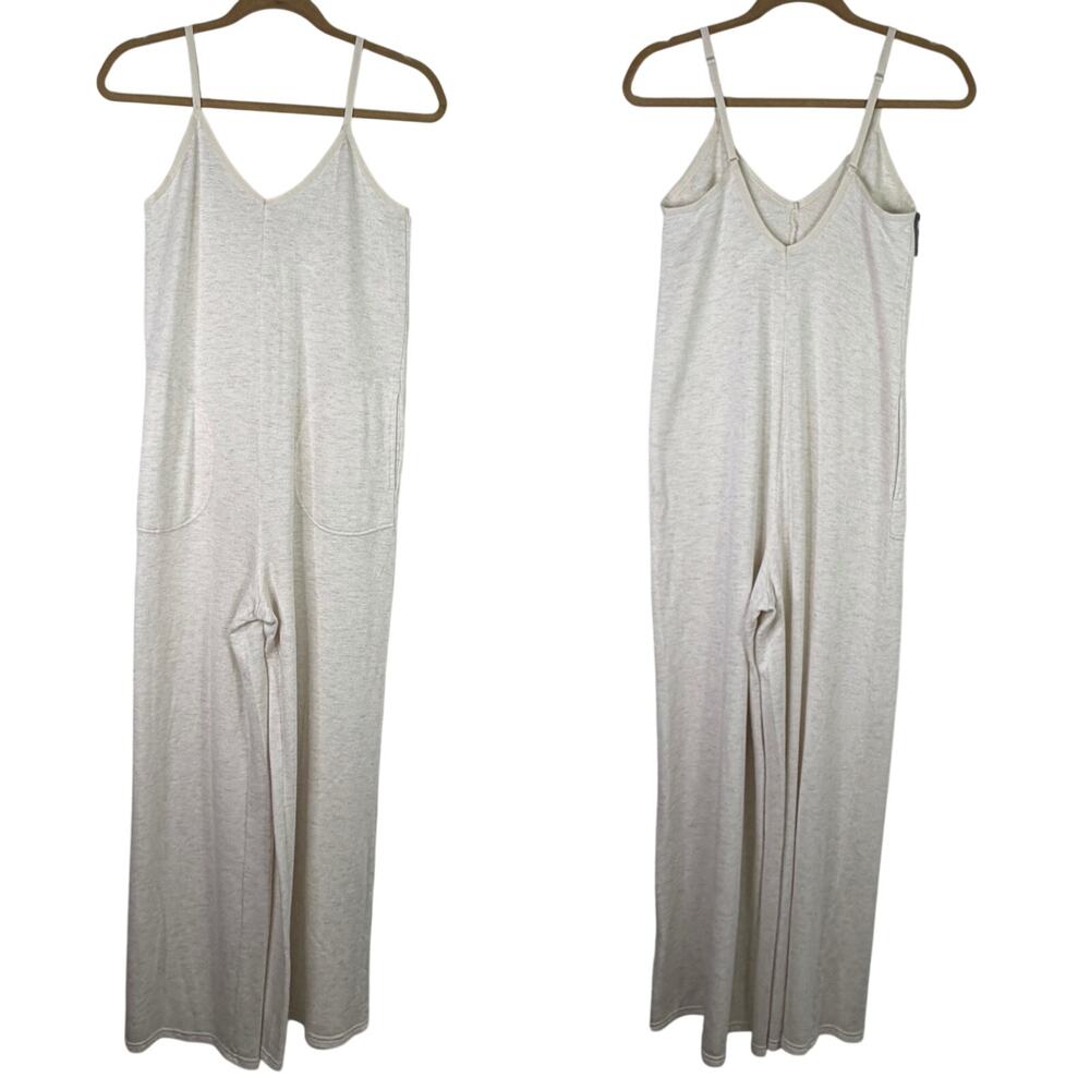 Offline by aerie oatmeal color jumpsuit v-neck wide leg size XS, lounge, comfy